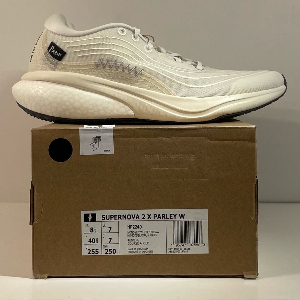 🐚 [BRAND NEW] ADIDAS SUPERNOVA 2.0 PARLEY CHALK WHITE WOMENS SHOES SIZE 8.5 🐚